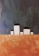 Kasimir Malevich Five house Landscape oil painting